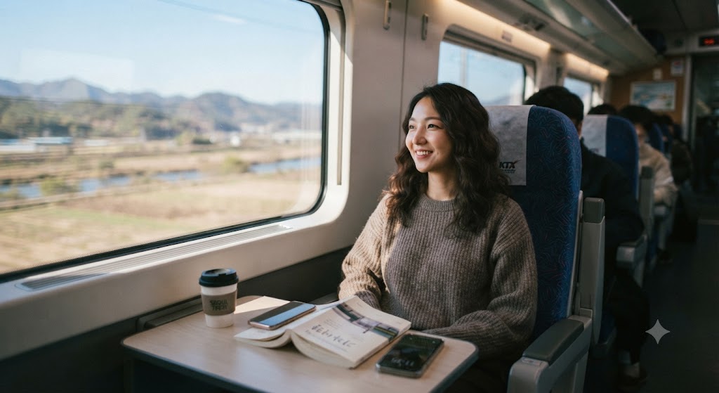 장애인이 KTX 30% 할인받고 이동하는 모습