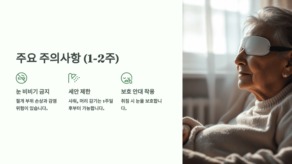 주요 주의사항 (1-2주)