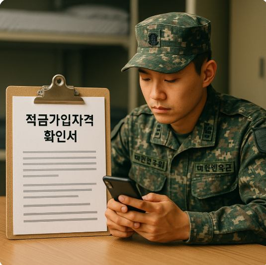 장병내일준비 적금가입자격 확인서 발급 가이드