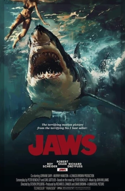 스티븐 스필버그의 죠스 영화 포스터