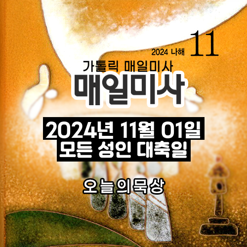 2024년 11월 1일 매일미사 모든 성인 대축일 오늘의 묵상