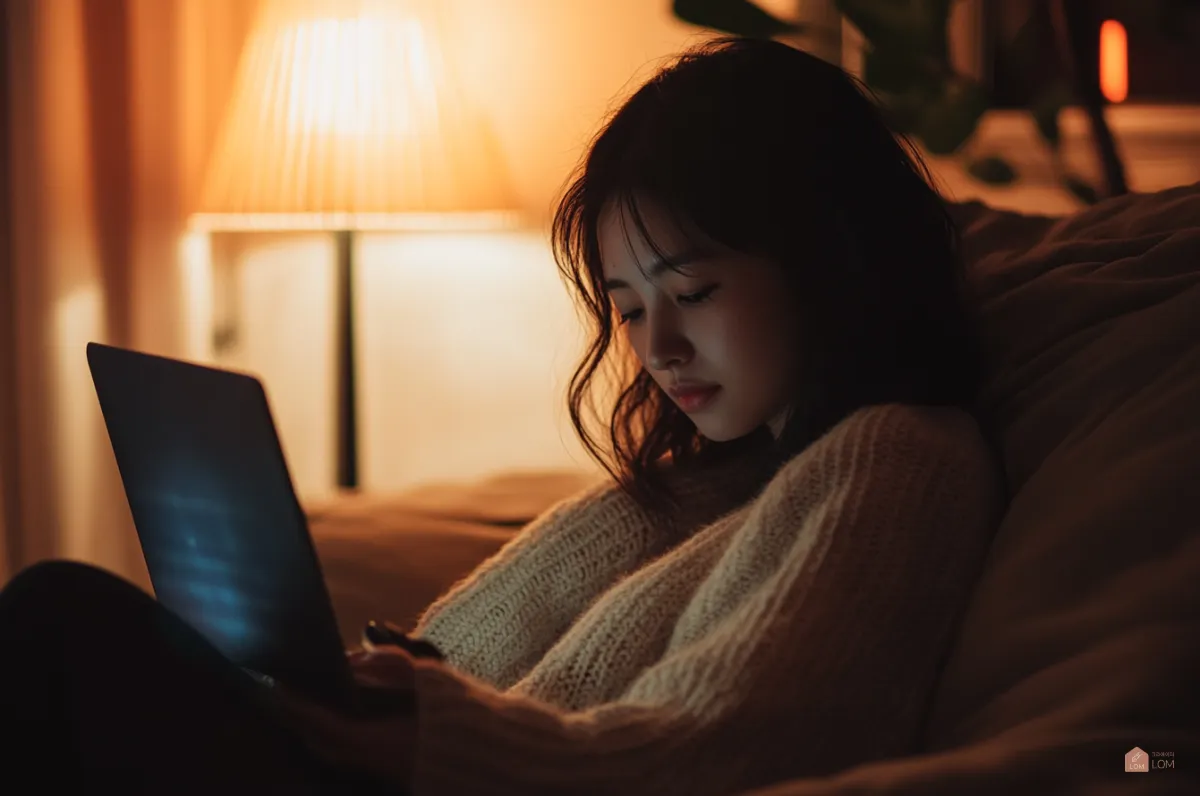 노트북을-하고있는-한국여성