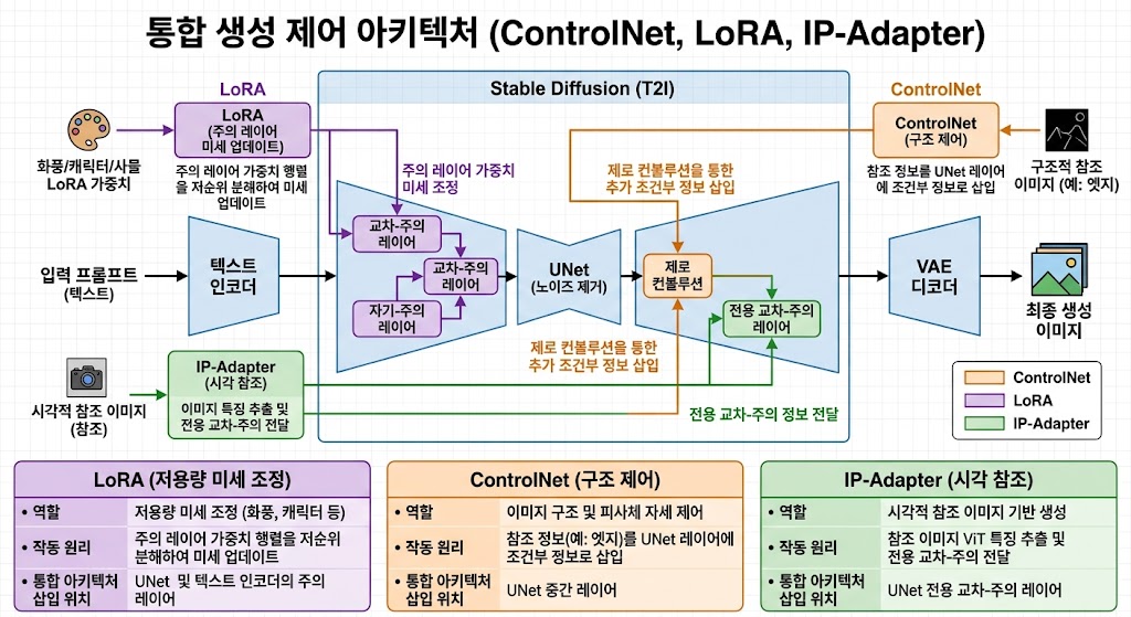 IP-Adapter 의 이미지 임베딩 추출과 LoRA 가중치 적용을 통한 캐릭터 특징 전달 프로세스