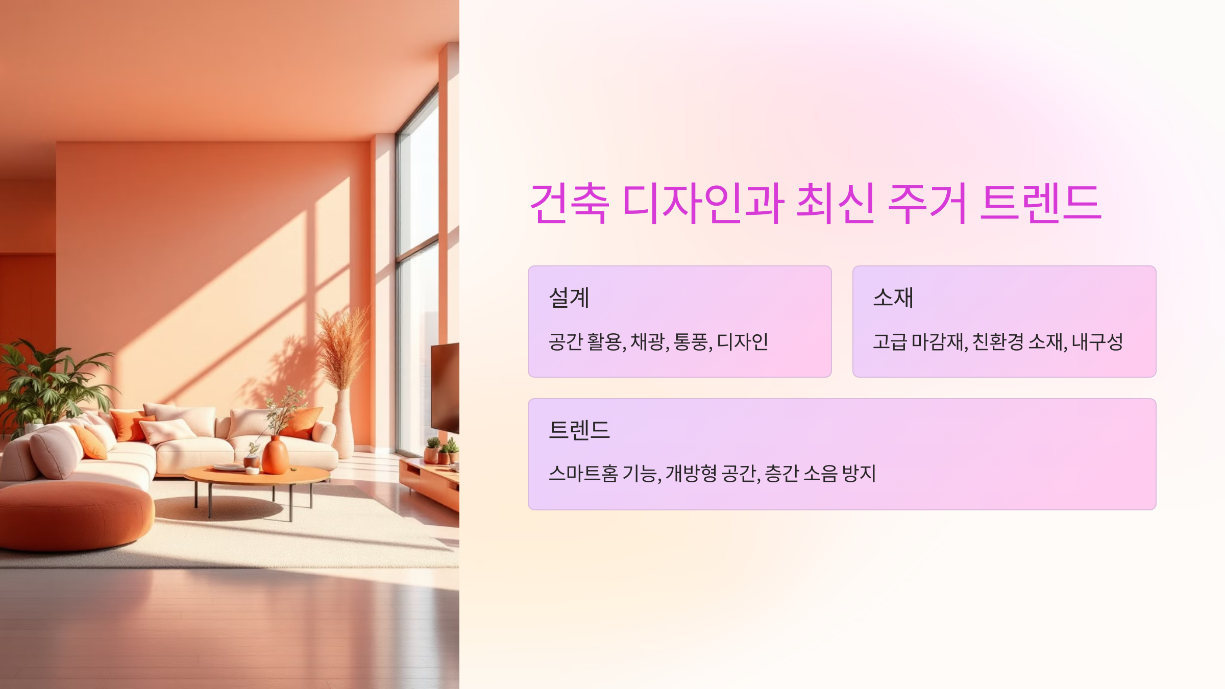 건축 디자인, 최신 주거 트렌드