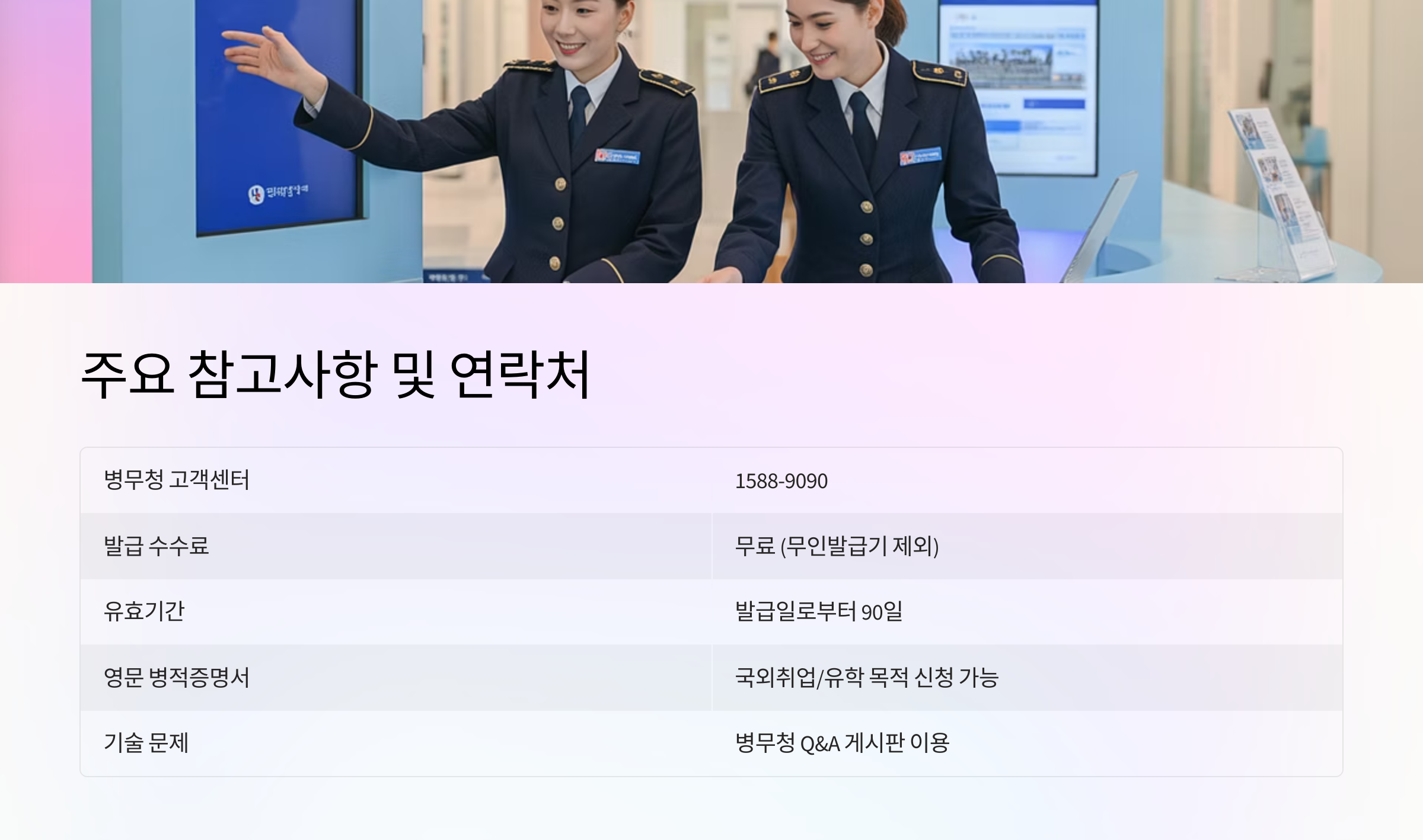 병적증명서 발급 이력은 남나요?