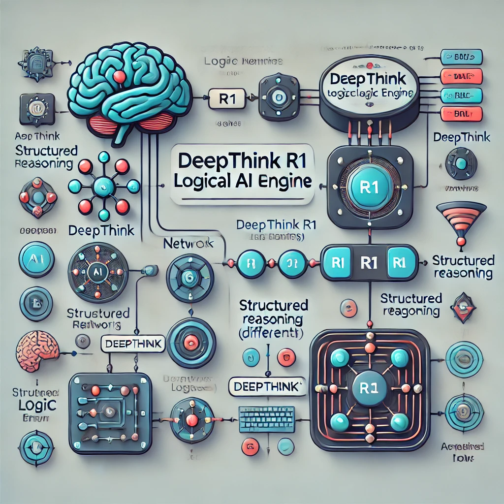 DeepThink R1 논리적 사고 AI vs 기존 AI 비교 다이어그램