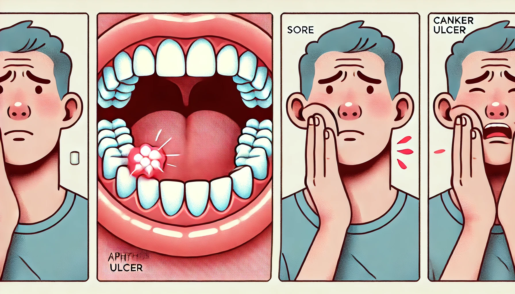 구내염 주요원인, 유형과 증상, 치료와 관리 관련 그림