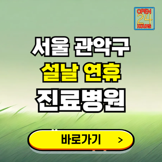 서울 관악구 설날 연휴 진료병원 찾기 ❘ 24시 응급 야간 심야 문여는 병원