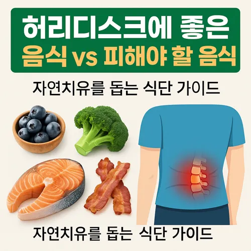 허리디스크에 좋은 음식과 나쁜 음식 인포그래픽