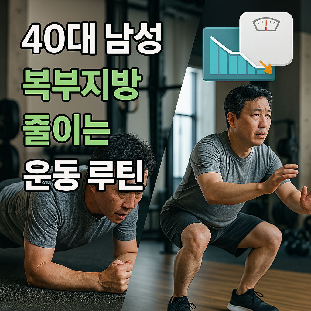 40대 남성, 복부지방 줄이는 운동 루틴