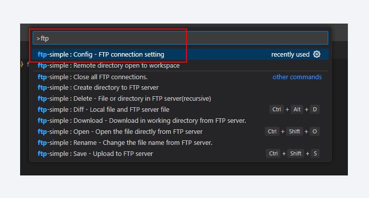 vscode ftp연결 방법 이미지