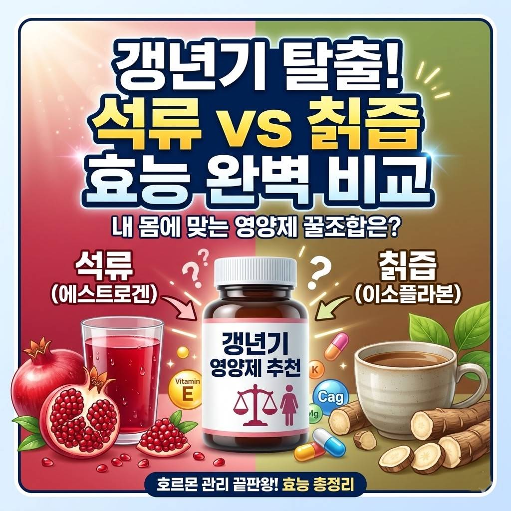 갱년기 영양제 추천과 호르몬 관리! 석류 칡즙 효능 비교 정리
