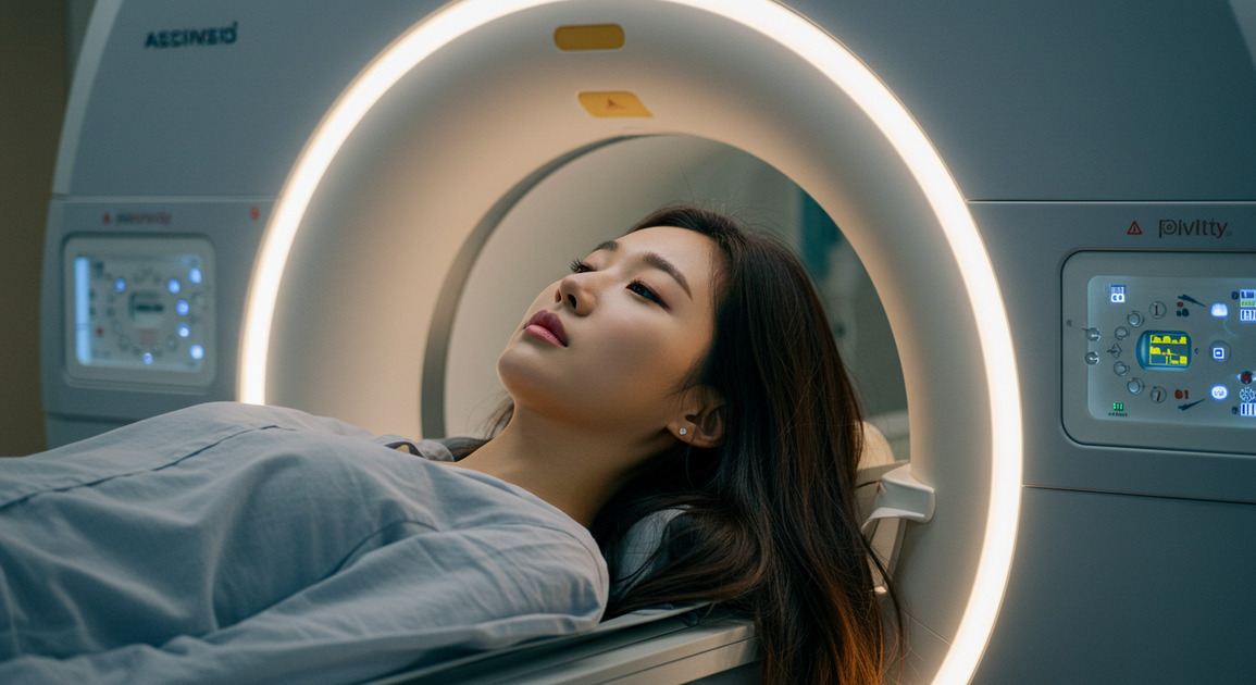 MRI 건강검진 받는 여성