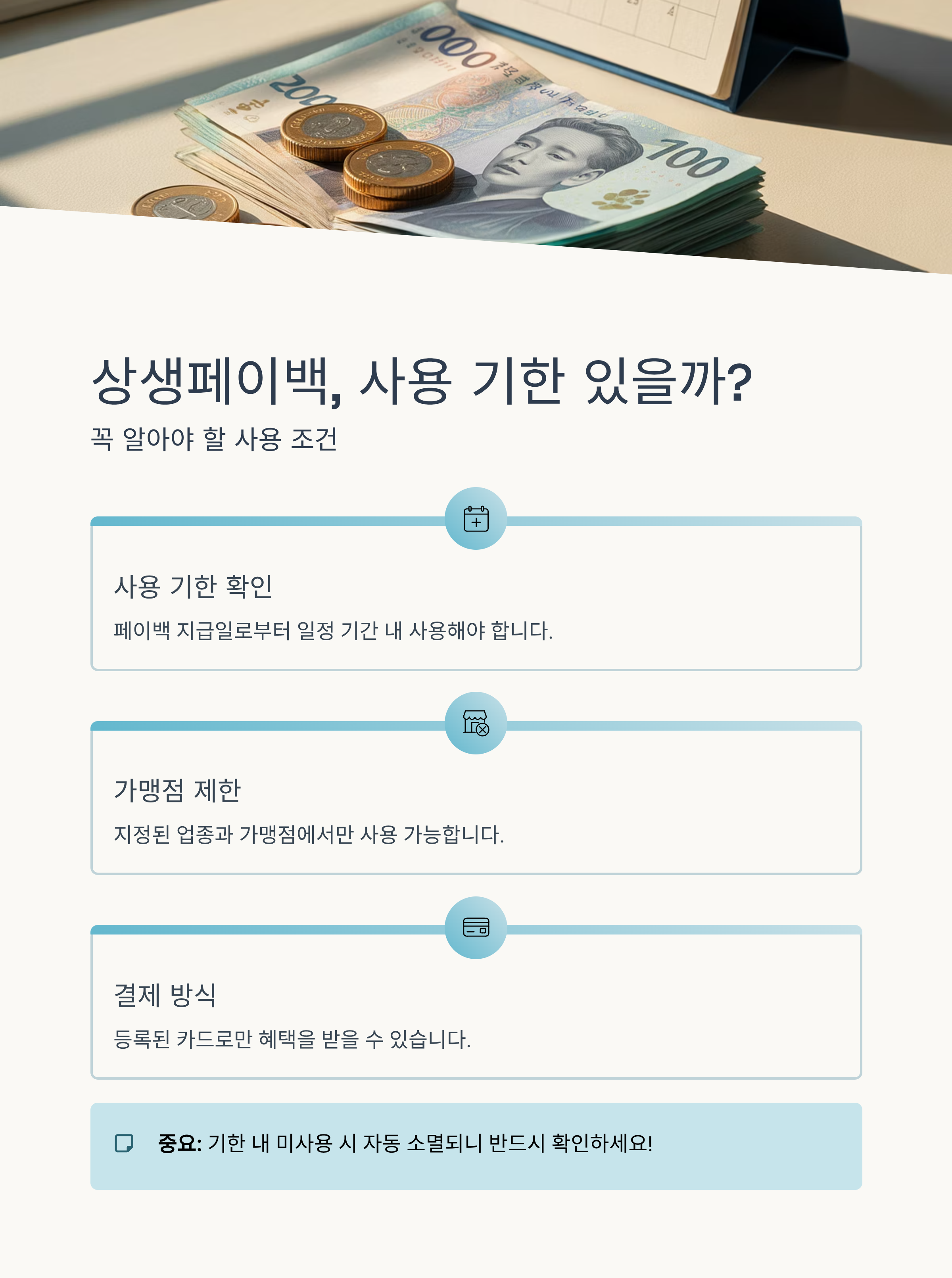 상생페이백, 사용 기한 있을까? 꼭 알아야 할 사용 조건