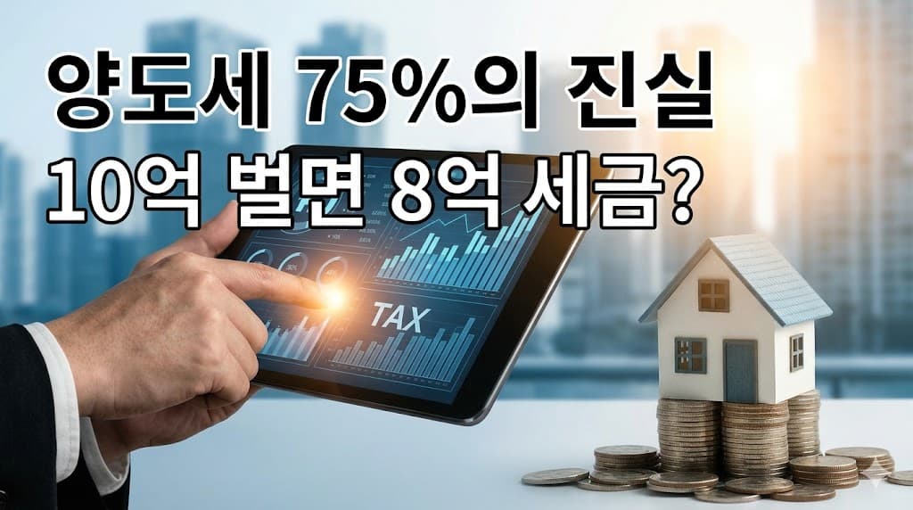 '양도세 75% 실화?'라는 문구