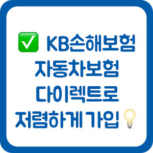 KB손해보험 자동차보험 다이렉트로 저렴하게 가입하기