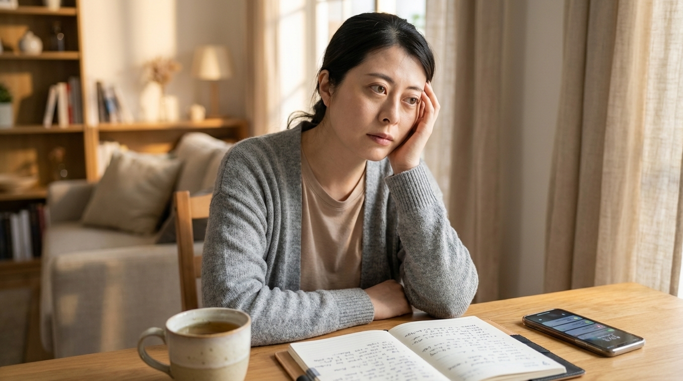황체기 결함 증상 프로게스테론 부족 고민하는 여성