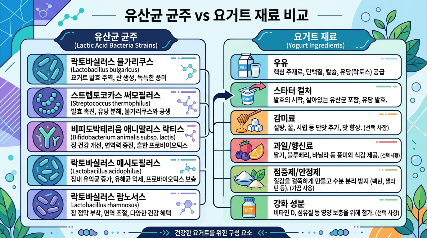 요구르트 유산균 성분 차이