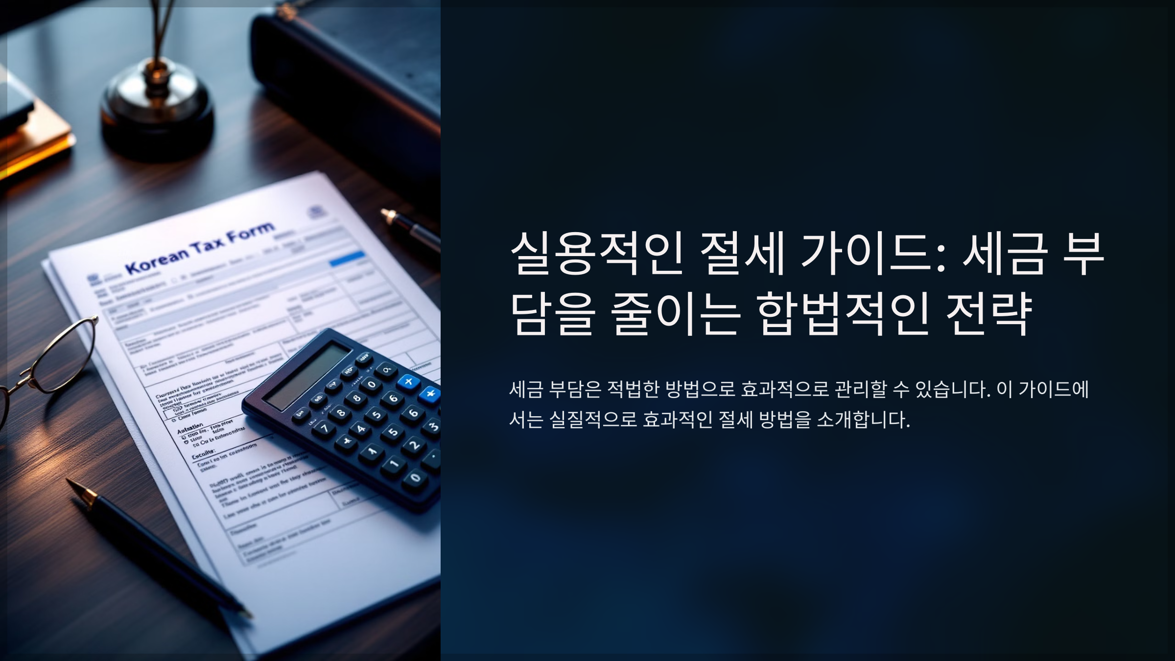 실용적인 절세 가이드: 세금 부담을 줄이는 합법적인 전략