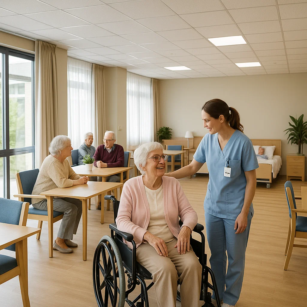 사회복지사 관련 업무 서류 작성 장면