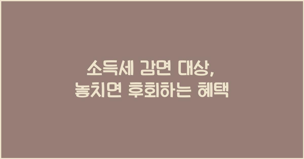 소득세 감면 대상