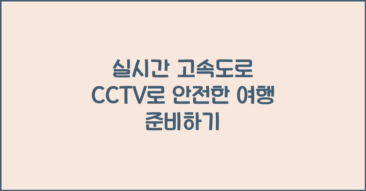 실시간 고속도로 cctv