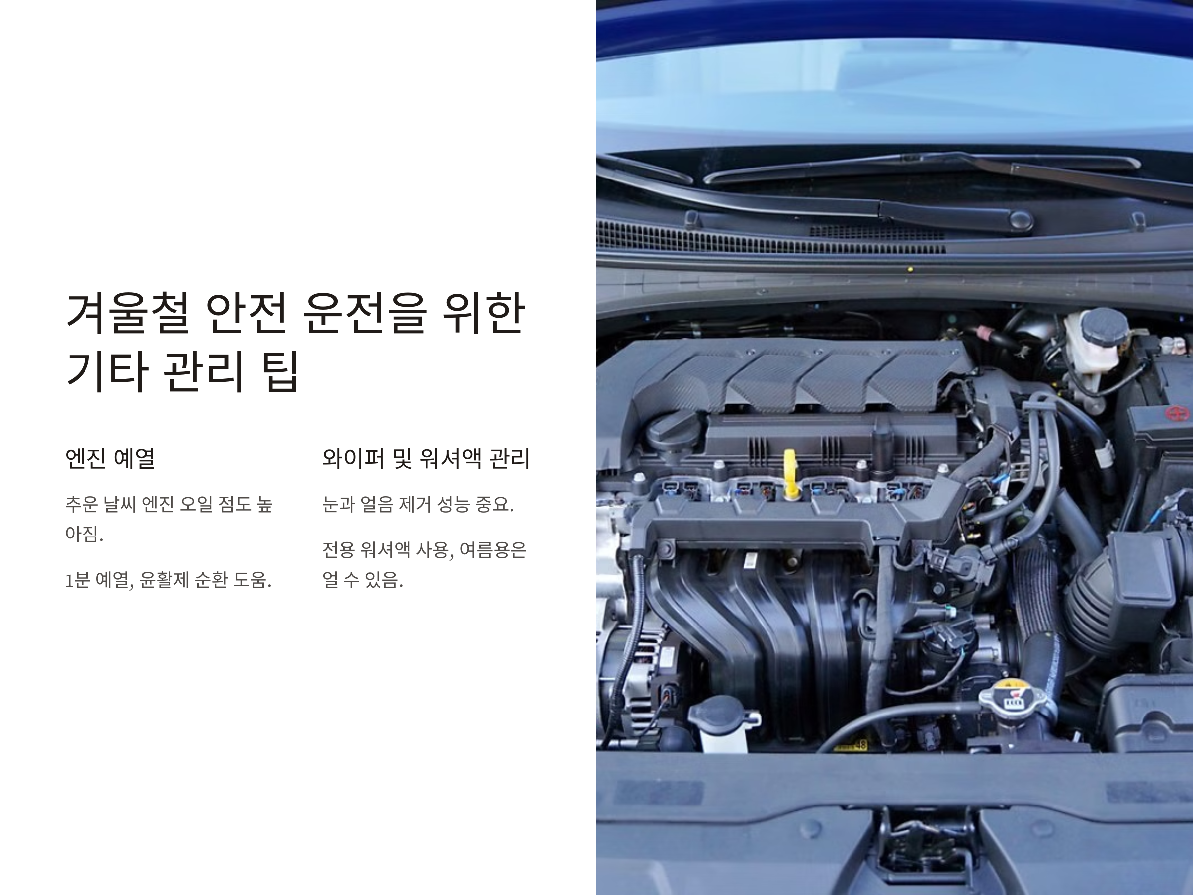 겨울철 차량 관리 핵심, 배터리부터 타이어까지!