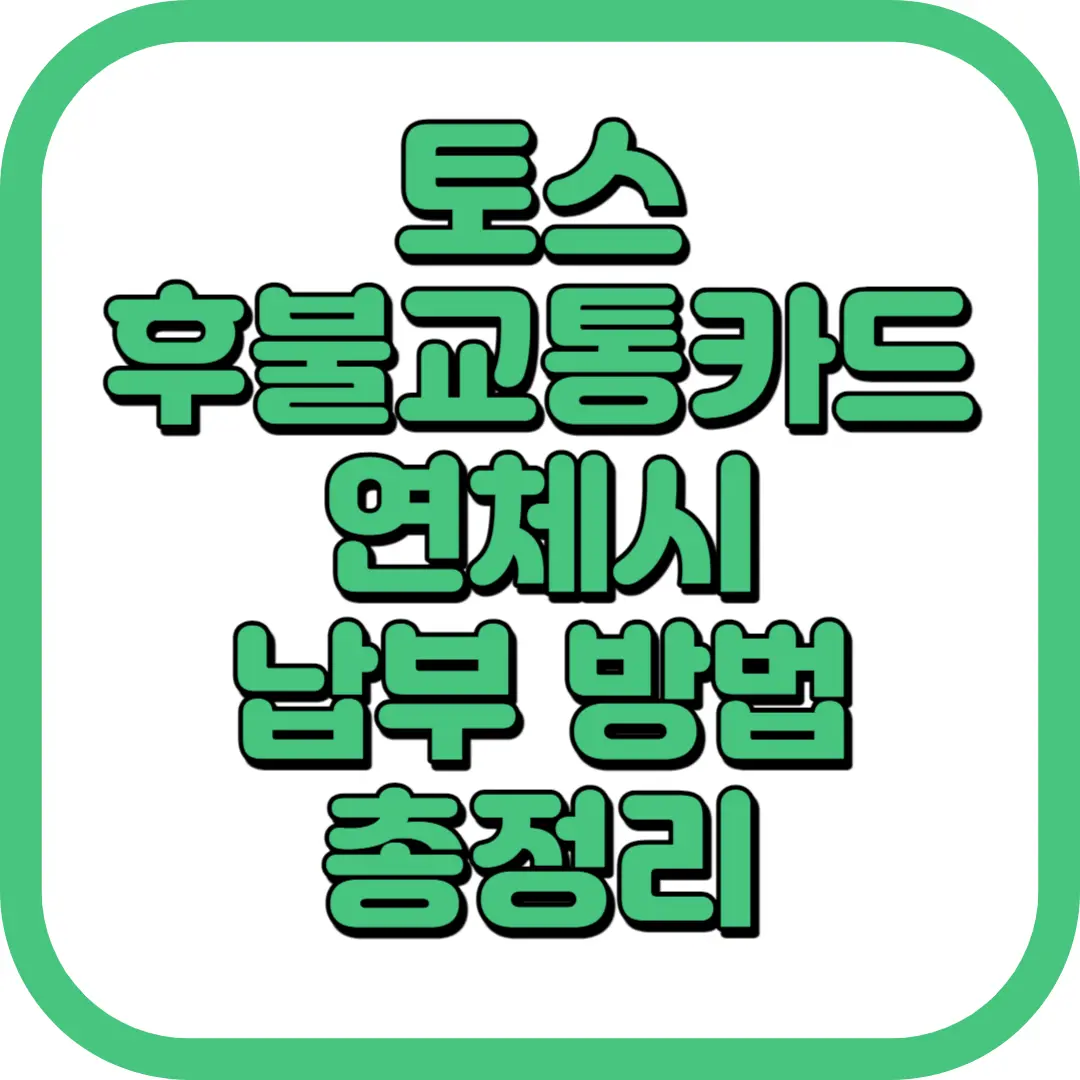 토스 후불교통카드 연체 시 납부 방법