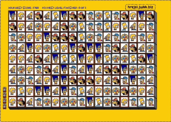 심슨타일-플래시게임-시작-화면