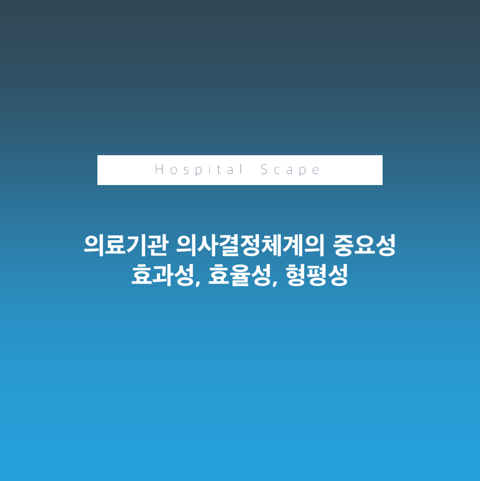 의사결정 체계 - 효과성 - 효율성 - 형평성
