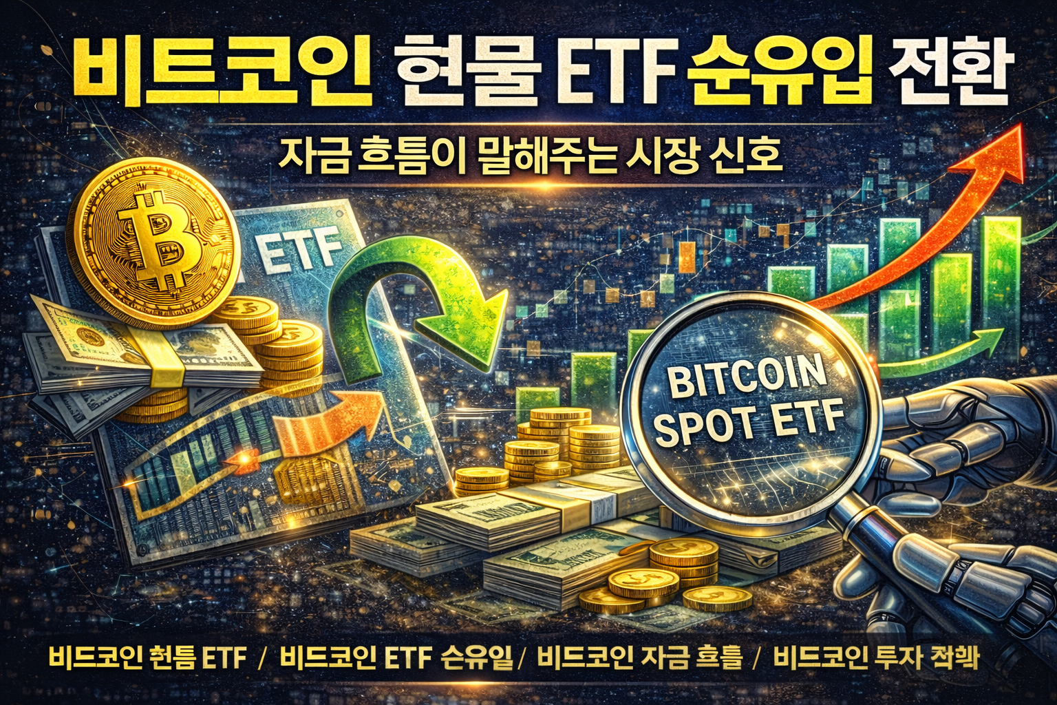 비트코인 현물 ETF 순유입 전환｜자금 흐름이 말해주는 시장 신호