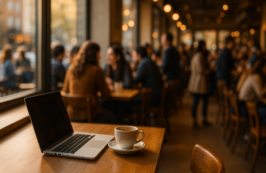 적당한 소음과 분위기로 몰입도를 올려주는 카페의 모습