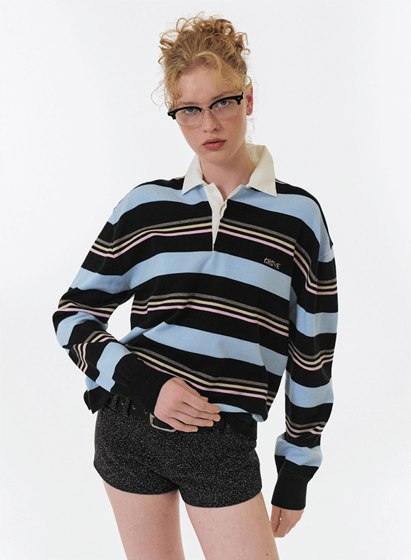 손연재 스트라이프 니트