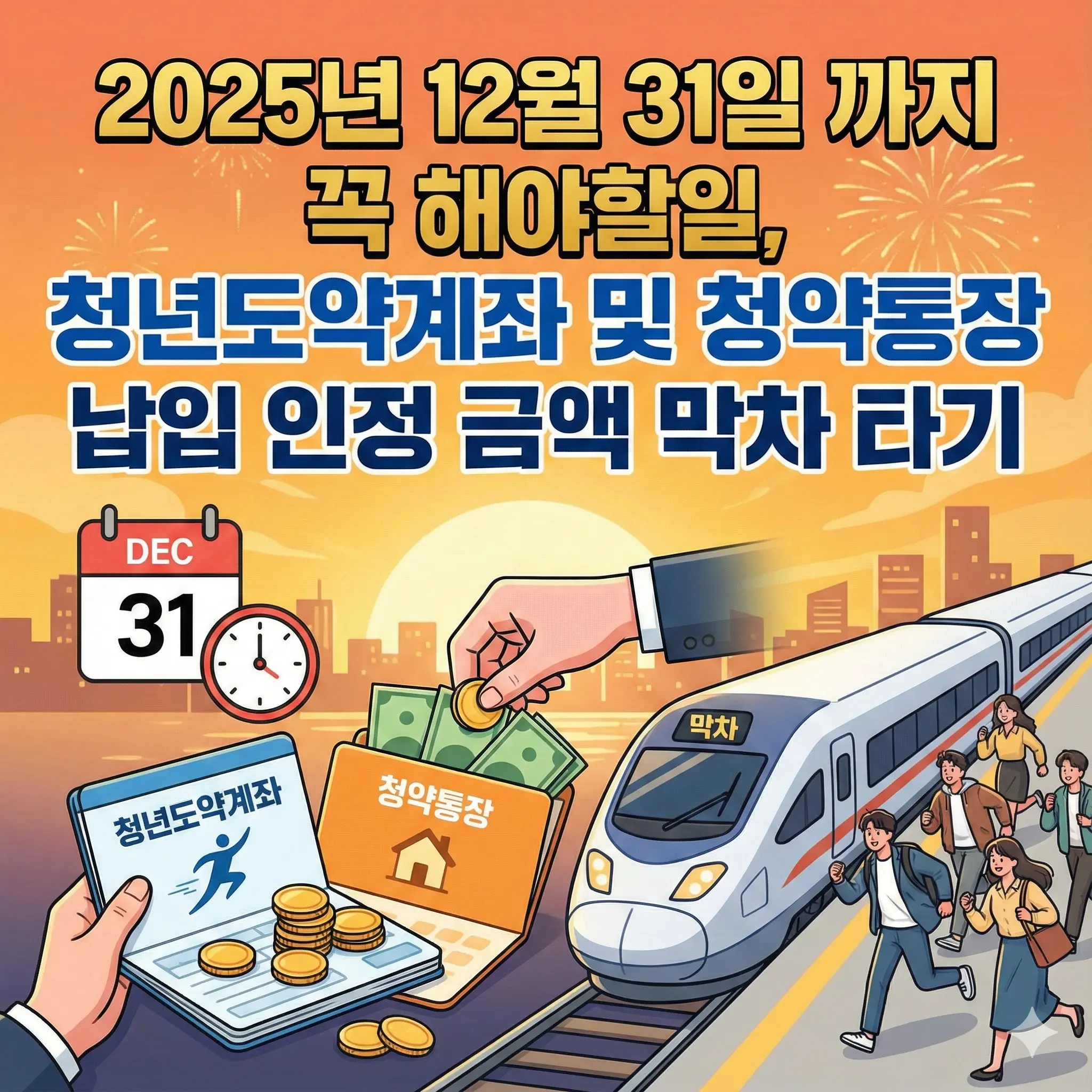 연말까지 꼭 해야할일 #6, 청년도약계좌 및 청약통장 납입 인정 금액 막차 타기