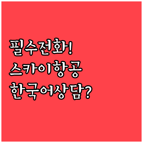 스카이 앙코르 항공 한국어 상담 가능..