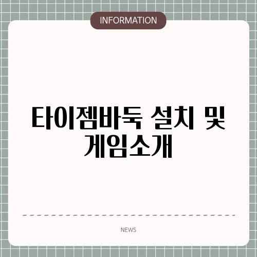 타이젬바둑 설치 및 게임소개
