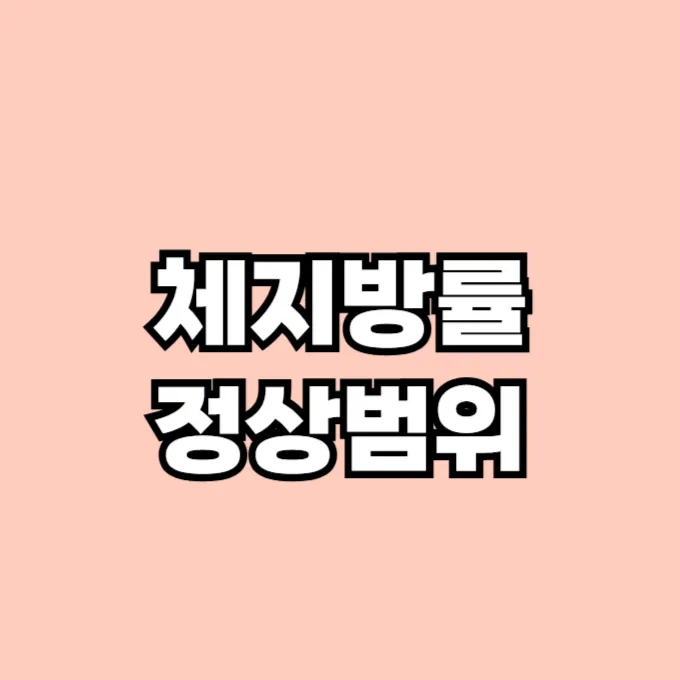 체지방률 정상범위