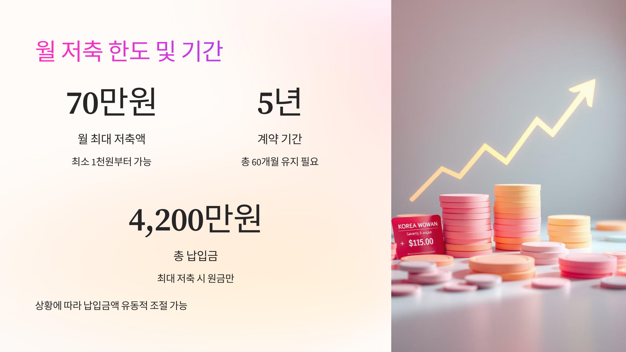 💰 월 저축 한도 및 기간