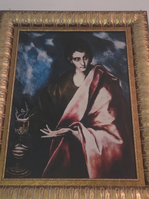 서울 상봉동성당 안에 있는 성 사도 요한 그림입니다.