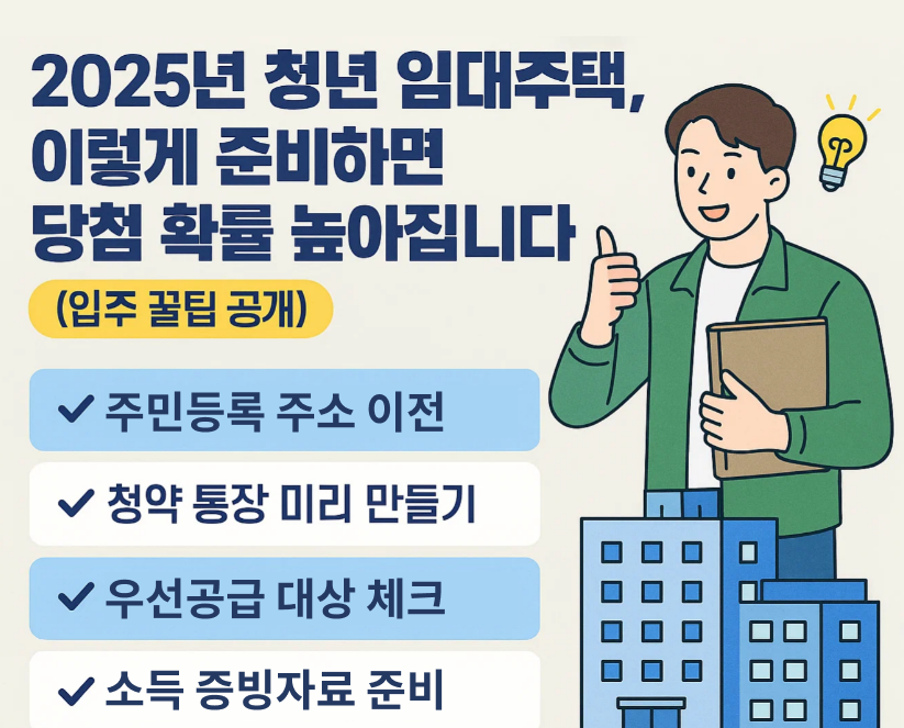 2025년 청년 임대주택, 이렇게 준비하면 당첨 확률 높아집니다 (입주 꿀팁 공개)