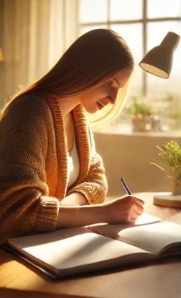 육아우울증 해소를 위해 글쓰기를 하고 있는 여자의 모습