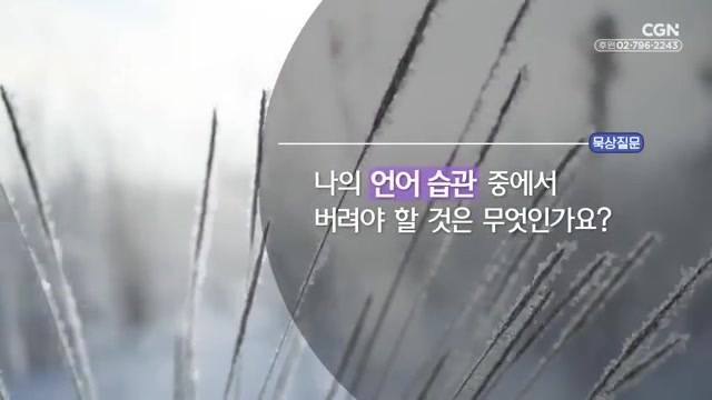 나의 언어 습관 중에서 버려야 할 것은 무엇인가요?