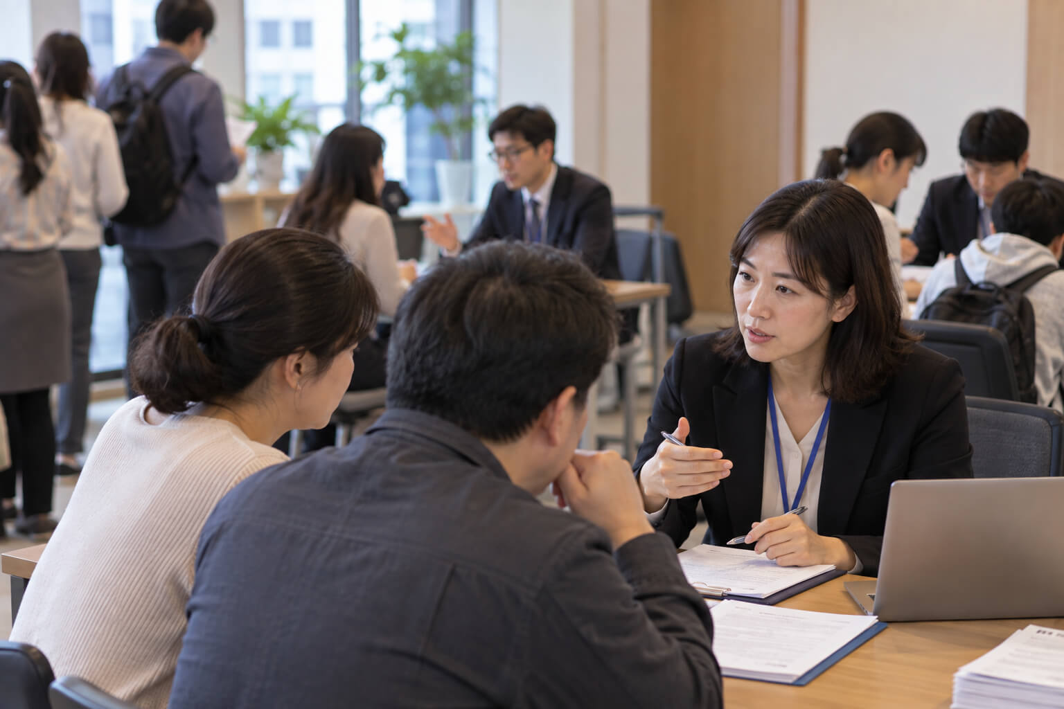 경기도 임금체불 무료상담 현장에서 여러 노동자가 전문 상담사와 임금체불 신고 및 권리구제 절차를 상담하는 모습
