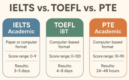 IELTS/TOEFL vs PTE 비교 사진