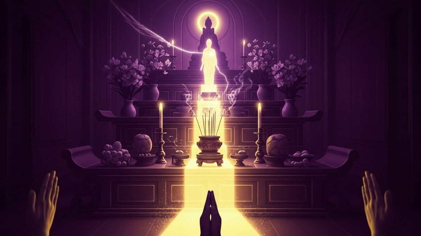 49재를 지내는 모습