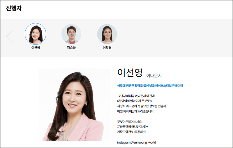 생생정보통 진행자 소개