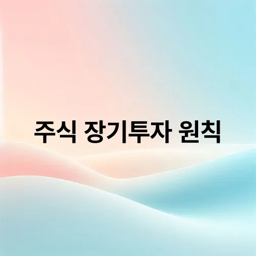 주식 장기투자 원칙