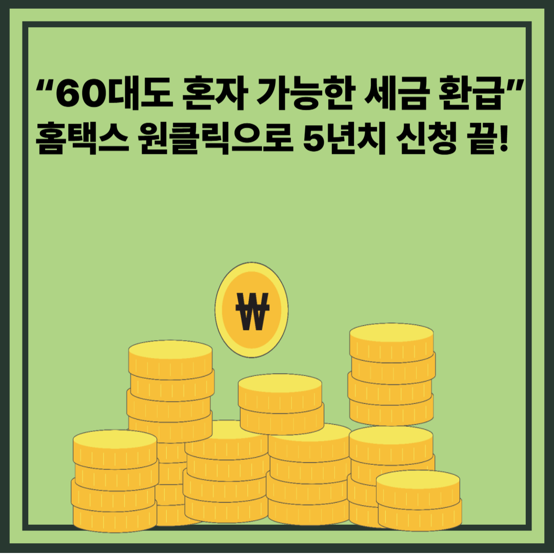 60대 이상 혼자 할 수 있는 세금 환급