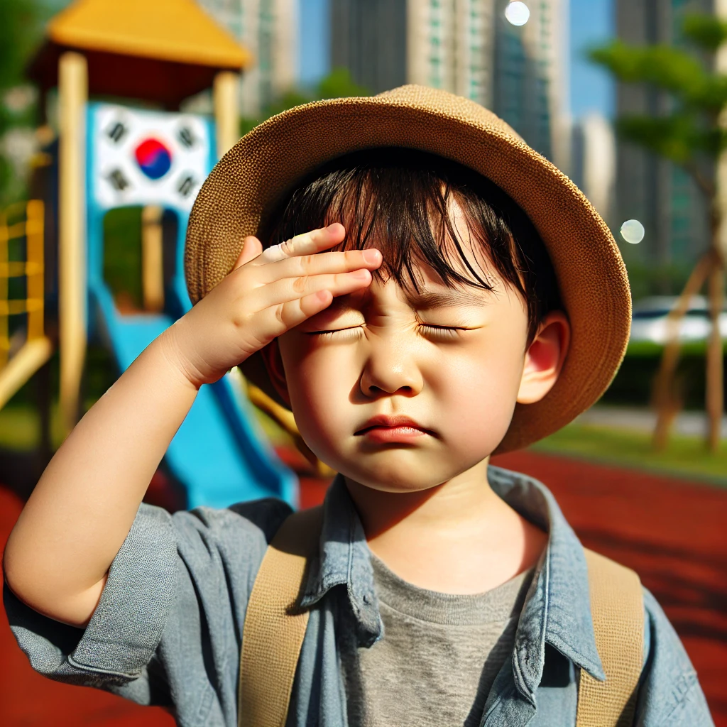 햇빛 눈부심 심한 아이