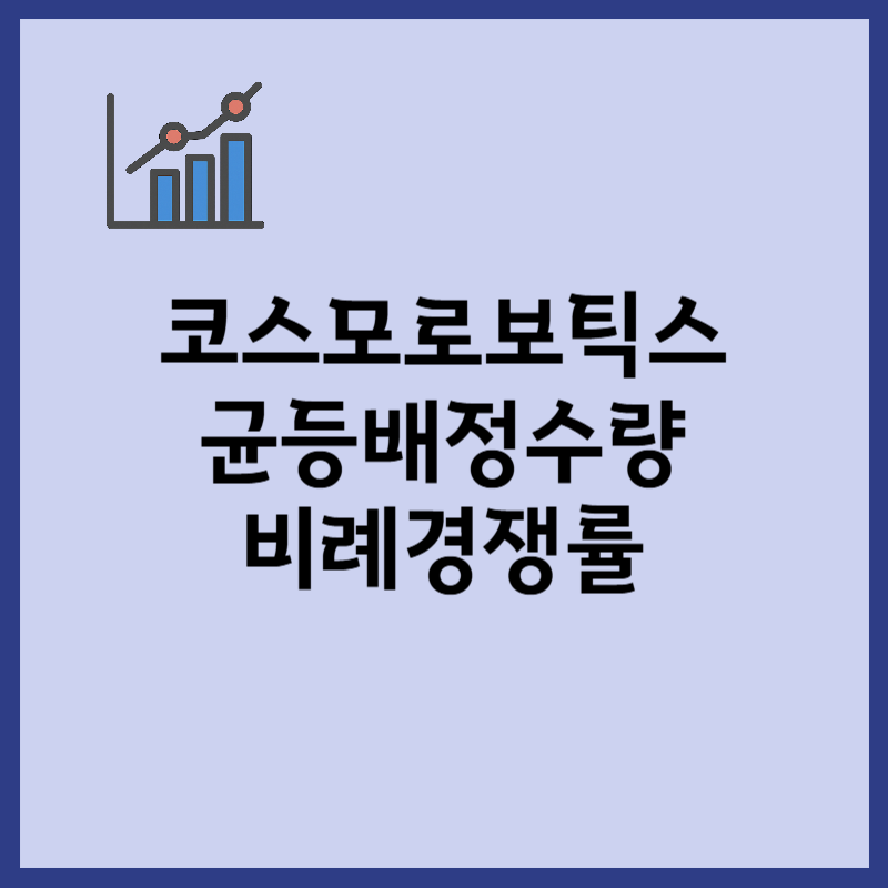 코스모로보틱스 균등배정 수량, 비례경쟁률 결과